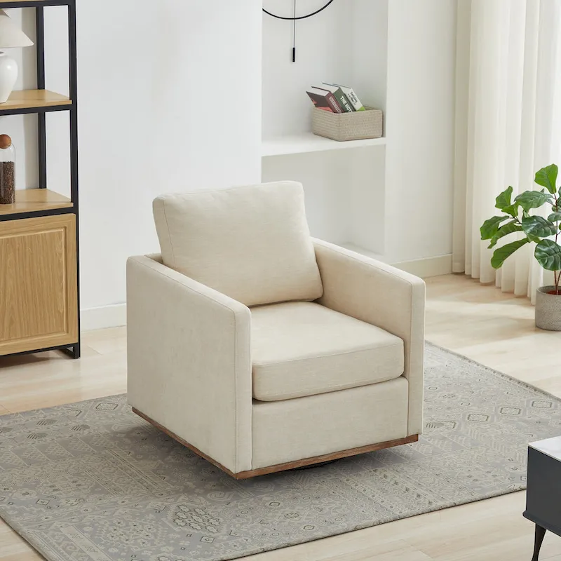 Modern Chenille Swivel Accent Chair, Set of 1