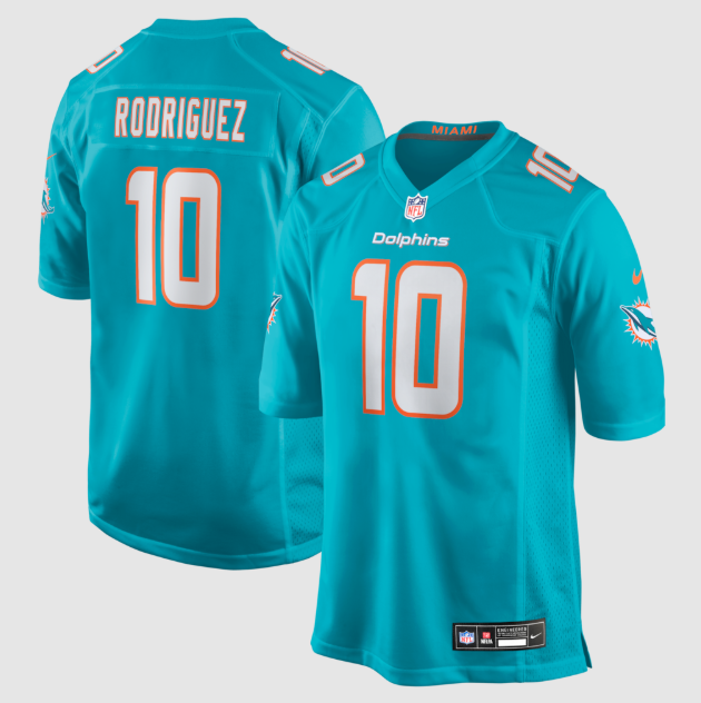 Miami Dolphins Jacob Rodriguez Aqua Jersey