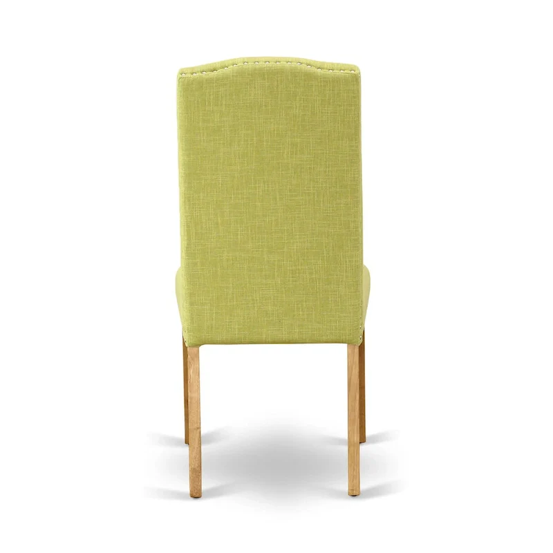 East West Furniture 3 Piece Dining Table Set- a Rectangle Kitchen Table and 2 Limelight Linen Fabric Upholstered Chairs, Oak