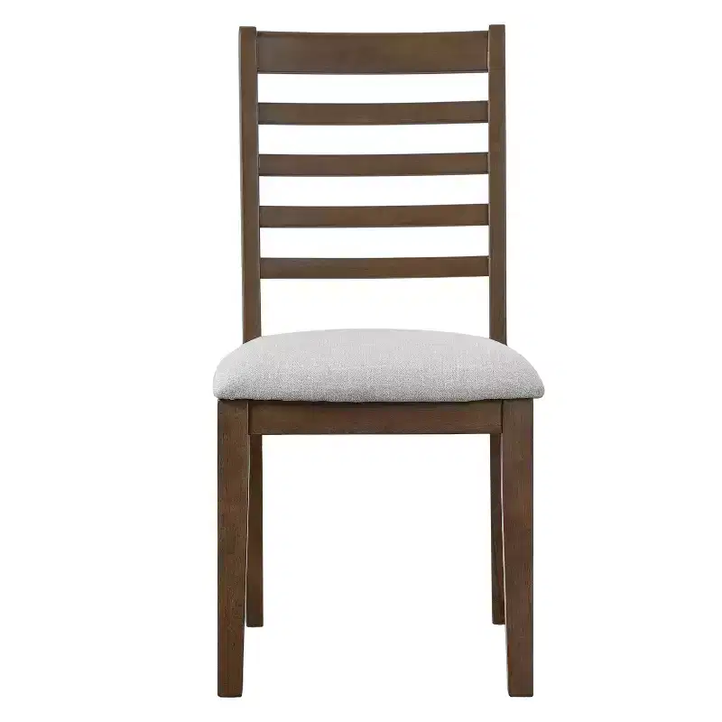 Set of 2/4 Farmhouse Dining Chairs Upholstered Dining Chairs Armless Chairs with High Ladder Back, Natural/Brown+Beige-ModernLuxe