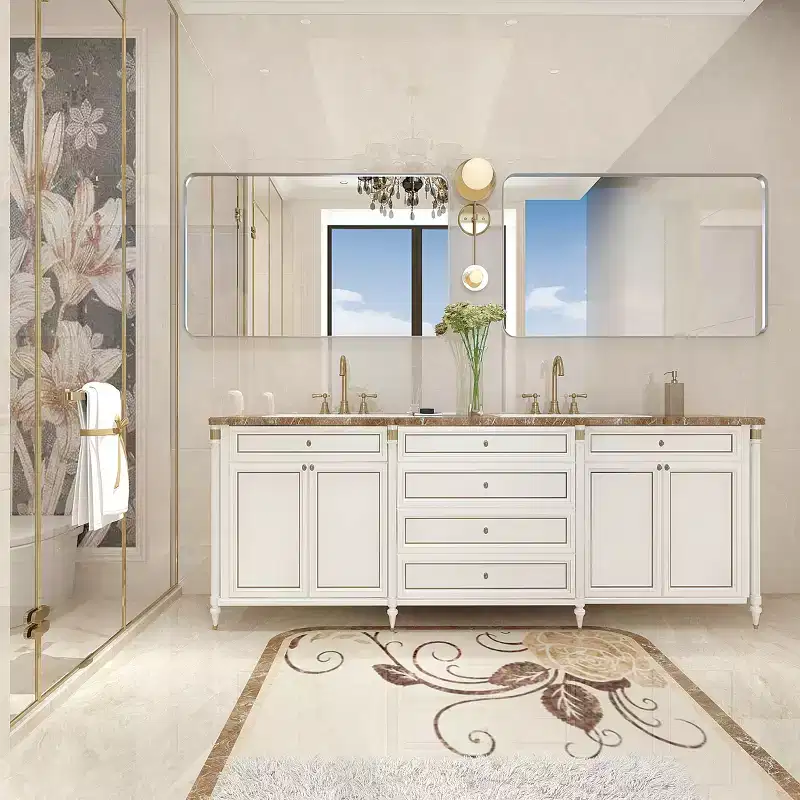 36x30 Glossy Brushed Silver Rectangular Mirror: Rounded Corners, Metal Frame, Wall Mount, Home Decor