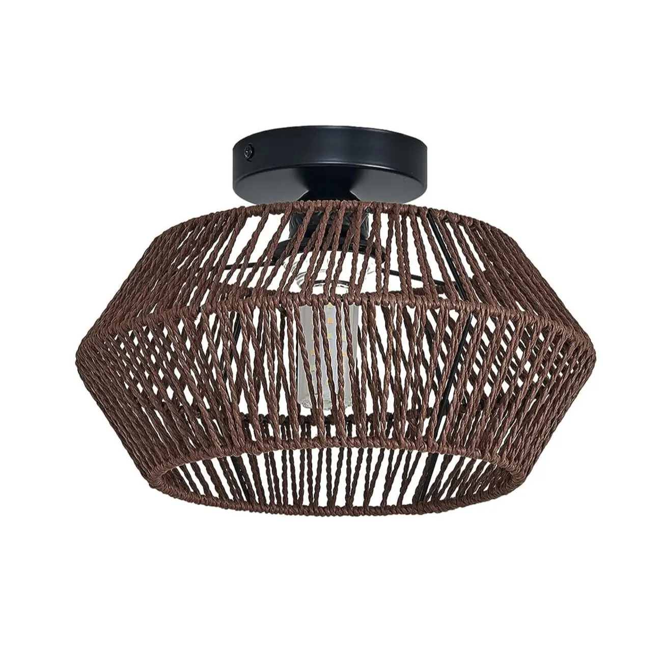 Oriental Mini Rope Semi Flush Ceiling Light for Living Room