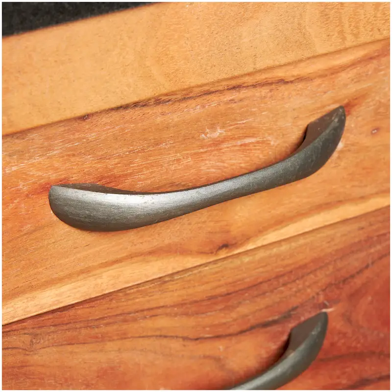 4-Drawer Rolling Kitchen Cart with Marble Top, Brown