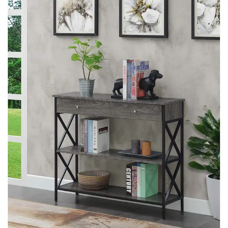 Convenience Concepts Tucson 1 Drawer Console Table with Shelves