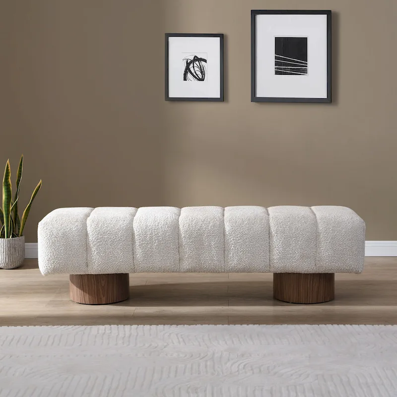 Christopher Knight Home - Daniel Upholstered Dining Bench, No-Assembly Entryway & Bedroom Ottoman with Sturdy Wood Legs