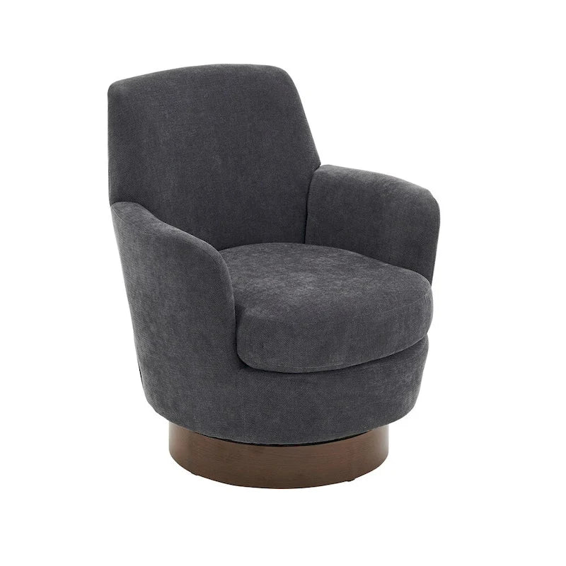 Swivel Round Accent Chairs Armchair with Stainless Steel Base