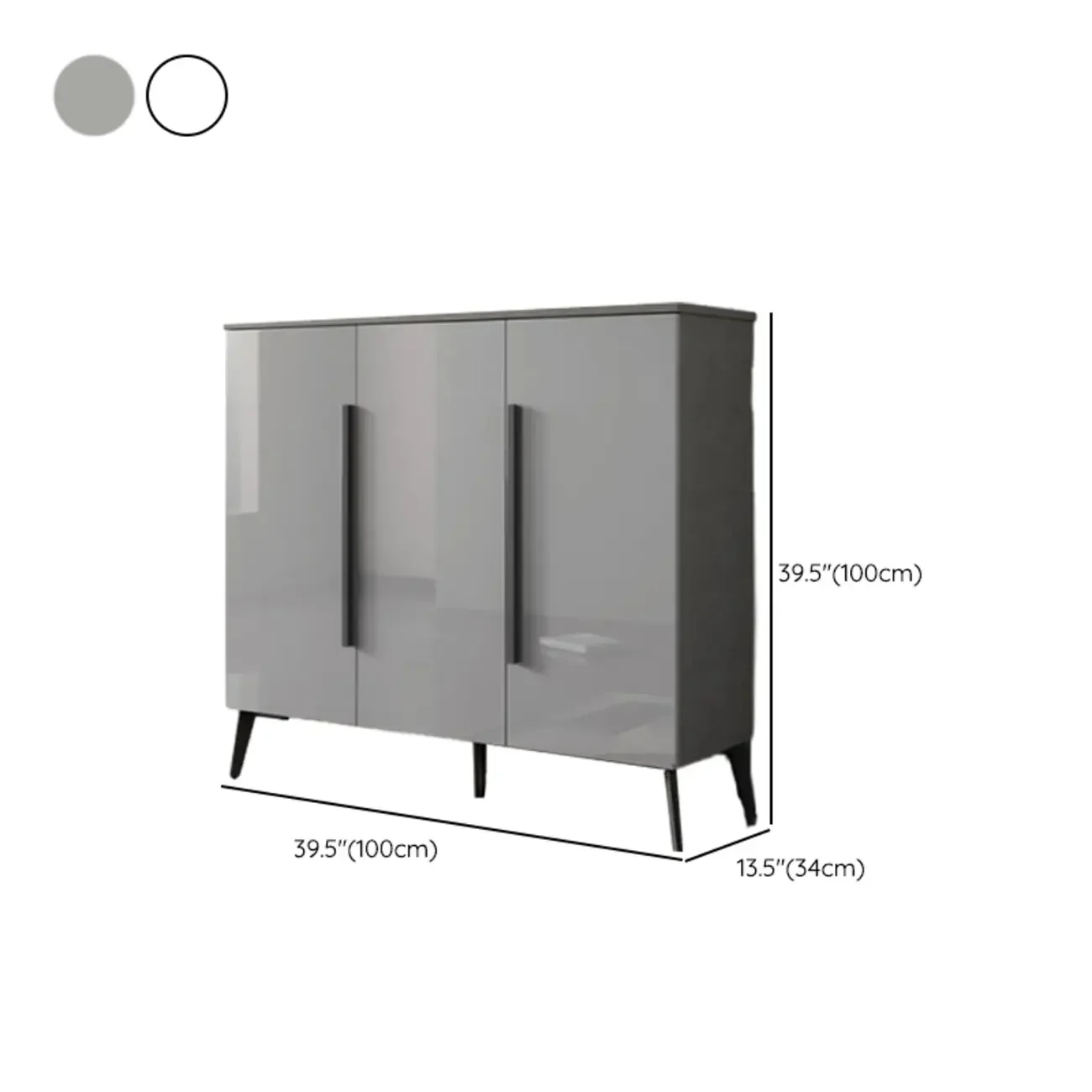 Trendy Gray-White Wooden Shoe Cabinet with Display Top