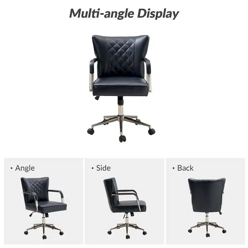 Felice Modern Swivel Height Adjustment Diamond-Tufted Office Chair by HULALA HOME