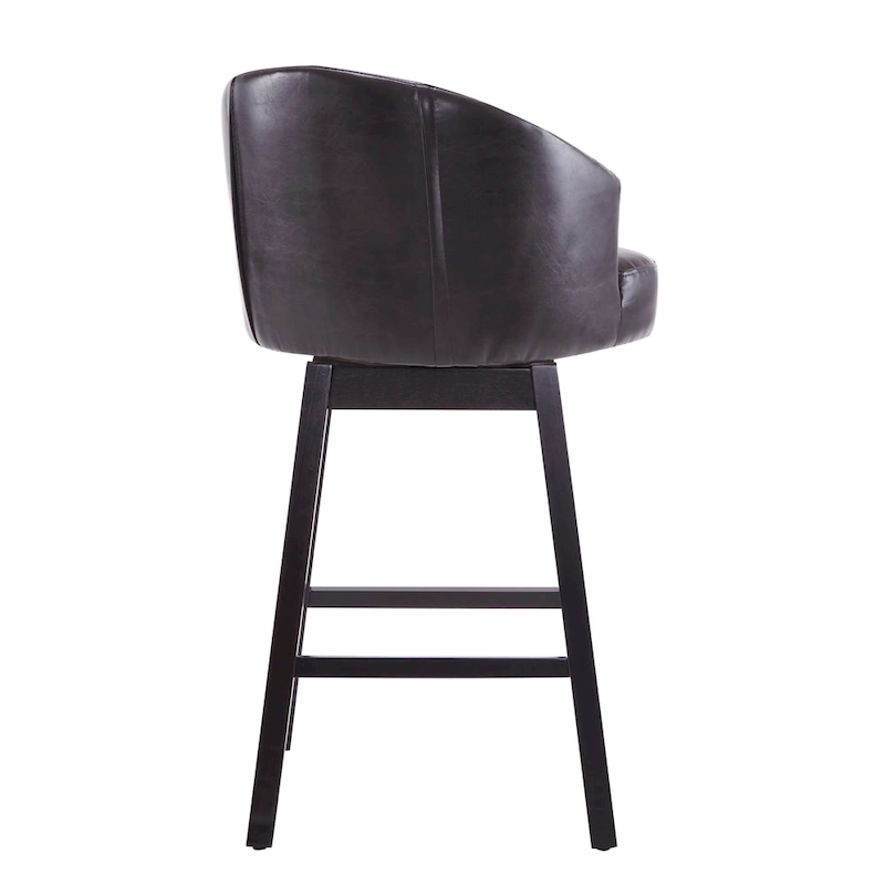 Roomfitters 33.25 Swivel Upholstered Counter Stools, Set of 2 Armless Bar Chairs with Rubberwood Frame and Footrest
