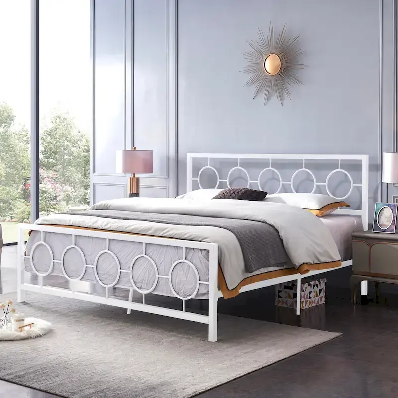 Francoise Modern Iron King Bed Frame by Christopher Knight Home