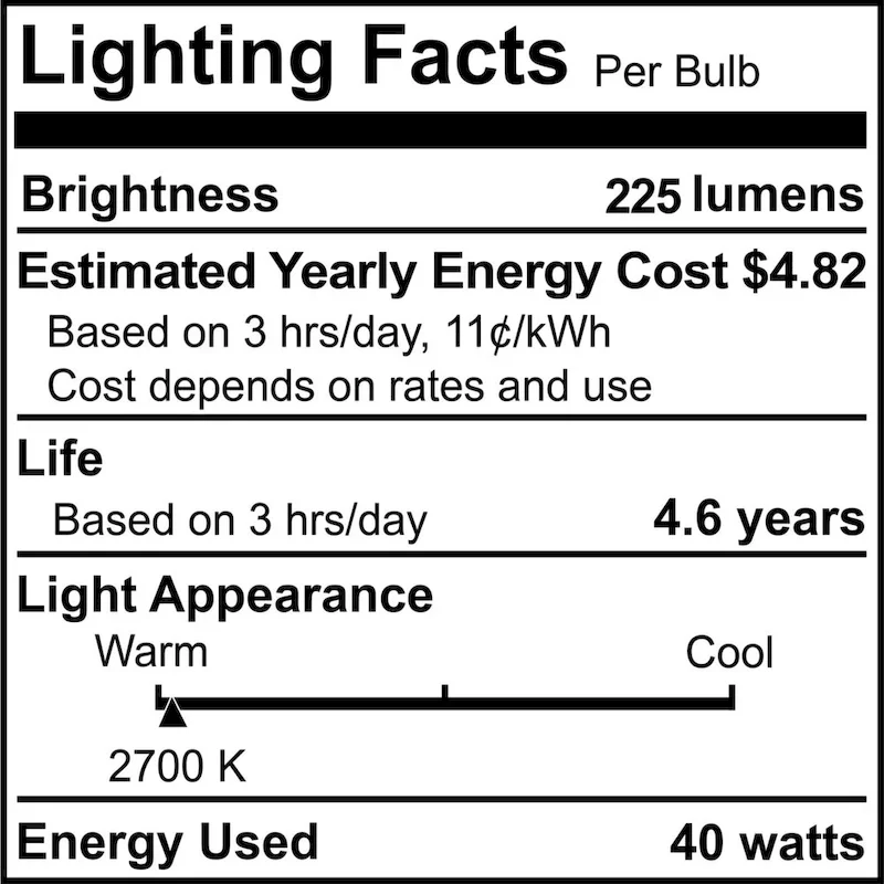 Bulbrite Pack of (50) 40 Watt Dimmable B10 Incandescent Light Bulbs with Clear Finish and Medium (E26) Base - Warm White Light