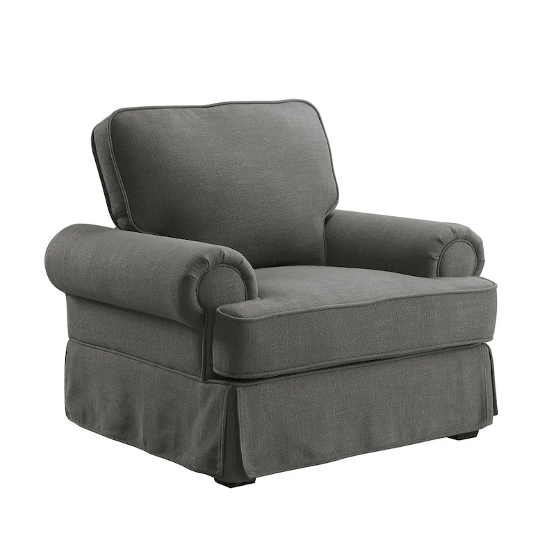 Cupa Transitional Linen Fabric Padded Accent Chair by Furniture of America