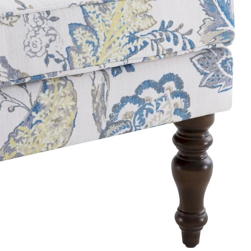 Upholstered Polyester Accent Armchair with Spiral Wood Legs and High-Resilient Cushion