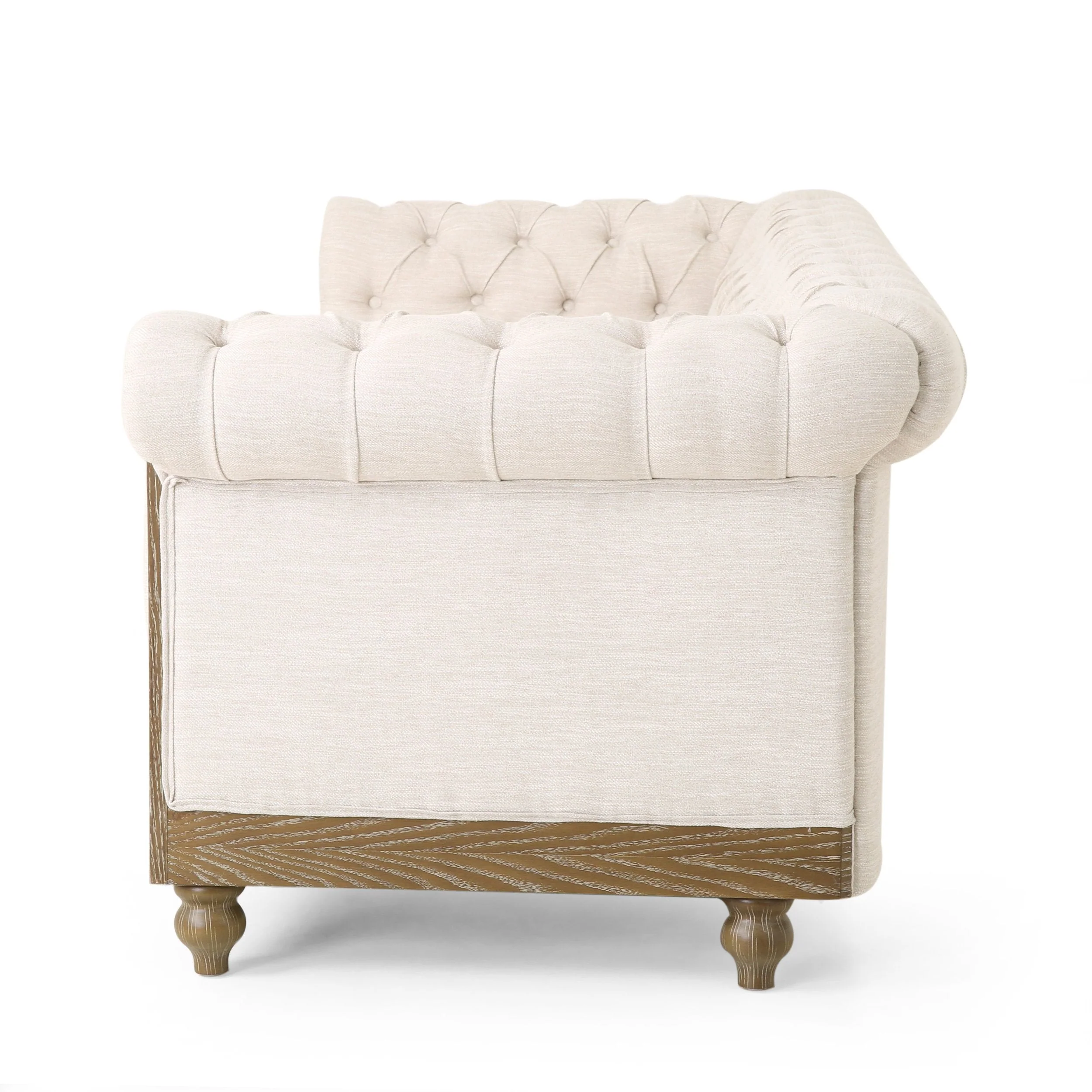 Tufted Fabric 3 Seater Sofa with Nailhead Trim - NH435413