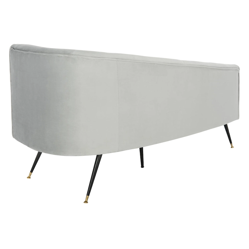 SAFAVIEH Helgrit Black/Gold Velvet Retro Glam Settee - 57.5 W x 27 D x 28 H - 58Wx27Dx28H