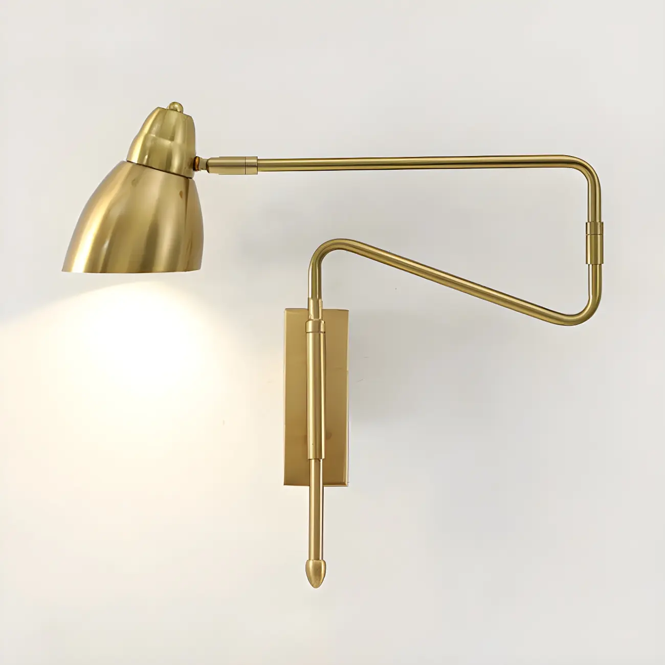 Modern Brass Black Adjustable Swing Arm Wall Light