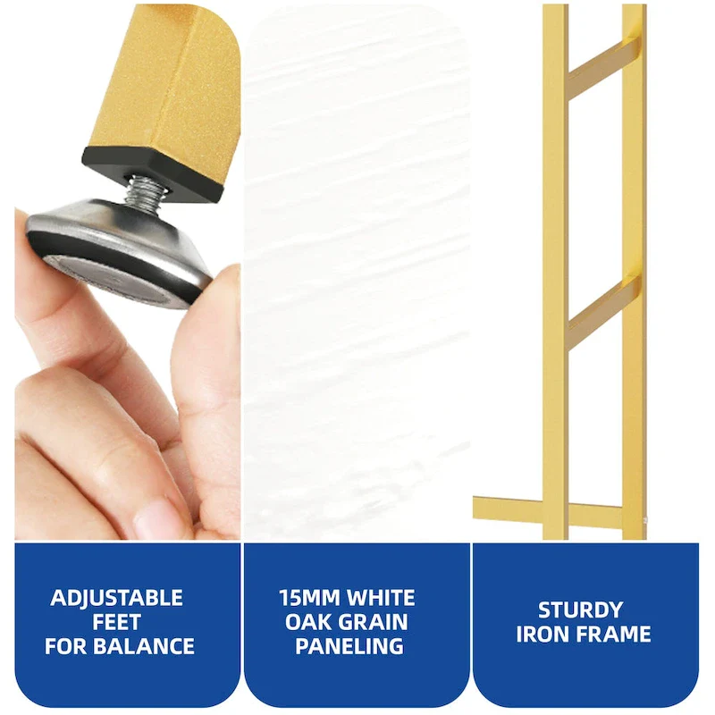 Moasis 4 Tiers Heavy Duty Coat Rack Garment Racks with 3 Hang Rods & 6 Shelves