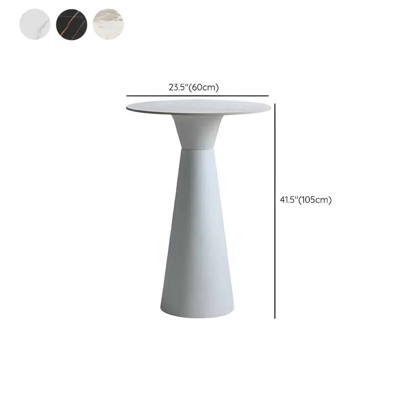 Elegant Pedestal Round White Marble Bar Table
