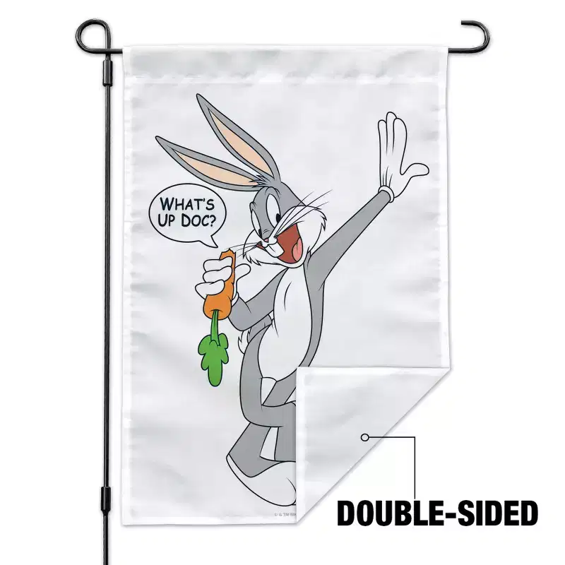 Looney Tunes Bugs Bunny What's Up Doc Garden Yard Flag with Pole Stand Holder