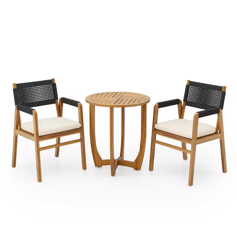 Christopher Knight Home Joueyf 3 Pieces Rustic Patio Acacia Bistro Set