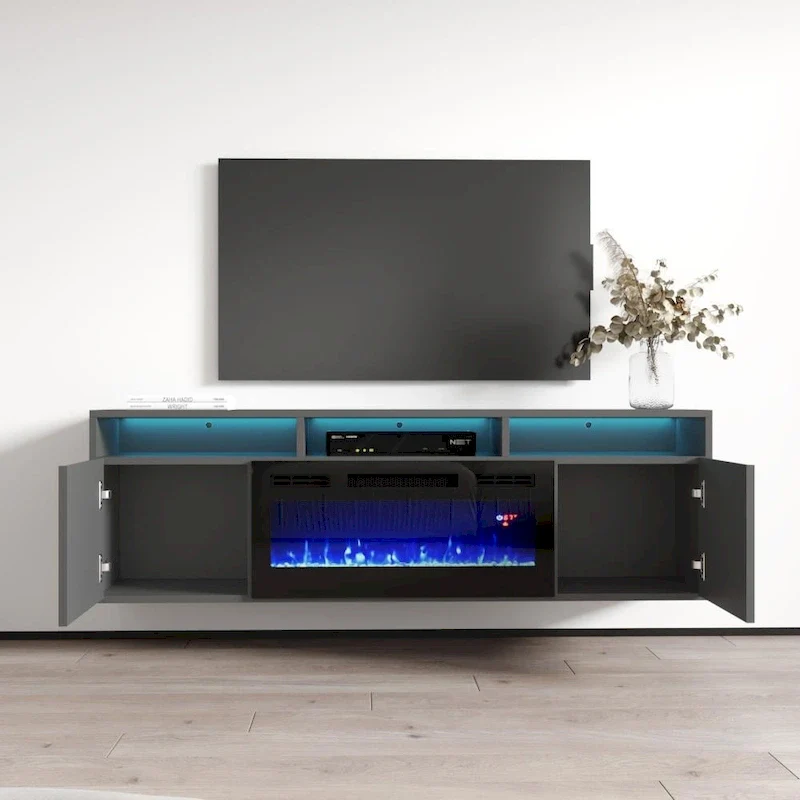 Giza EF Wall Mounted Electric Fireplace Modern 63 TV Stand