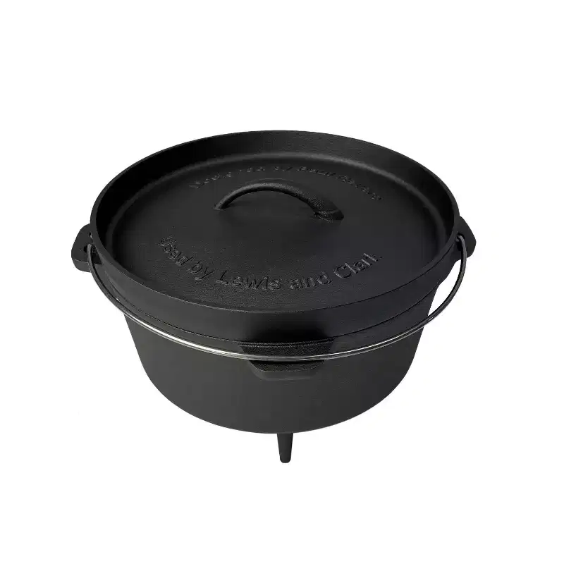 Lehman's Campfire Cooking 4-Piece Set, Nitrided, Dutch Oven, Skillets, and Griddle