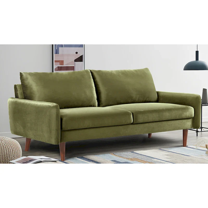 70W Tapered-Leg Velvet Sofa