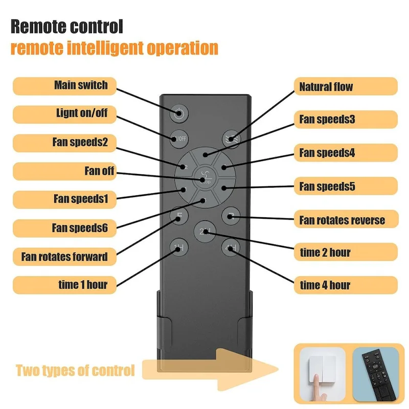Modern Wooden Beaded Fan Light with Remote, Oak White