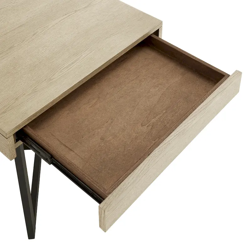 Eldersley Wood Finish End Table with One Drawer by