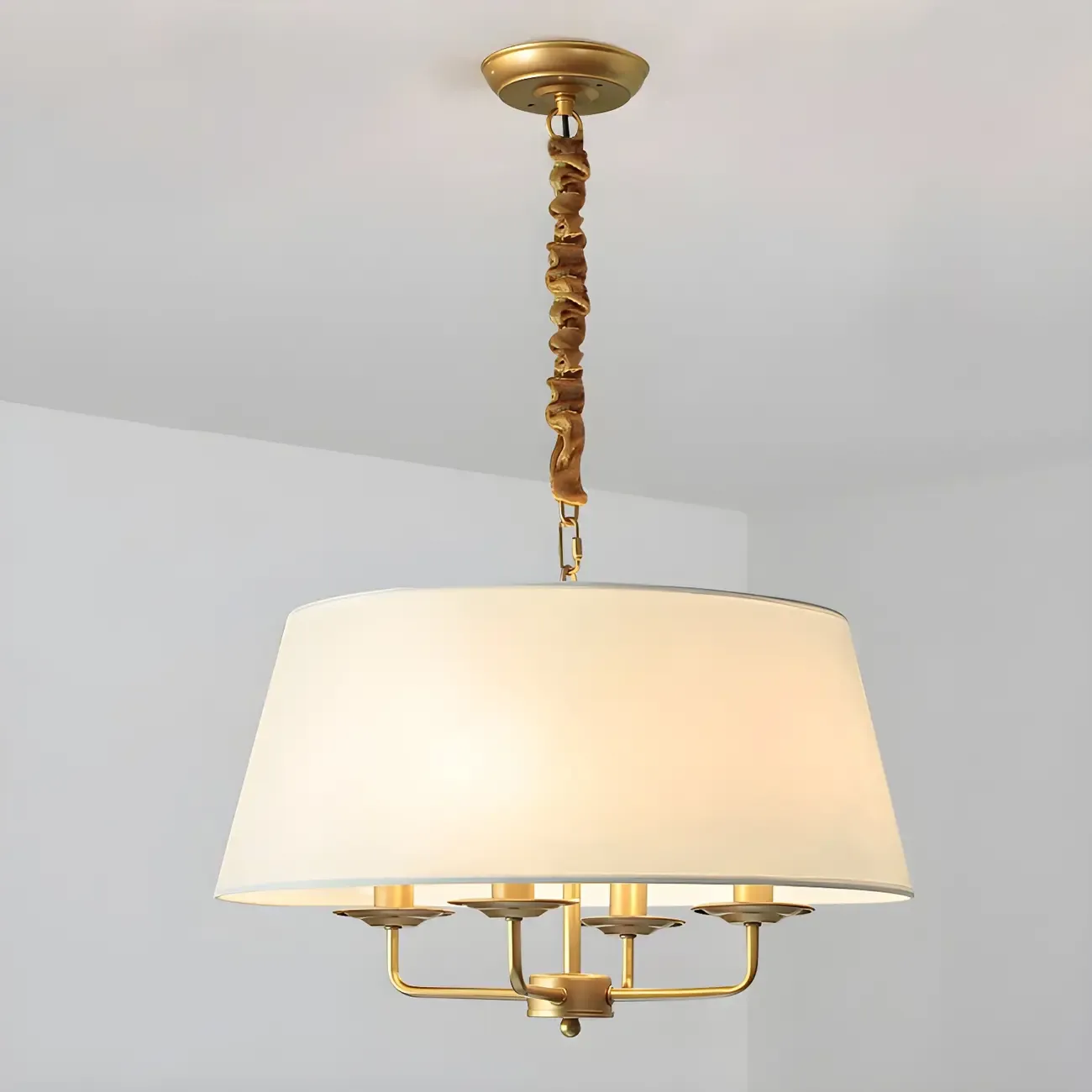 Gold Drum Metal Modern Chic Structure Chandelier