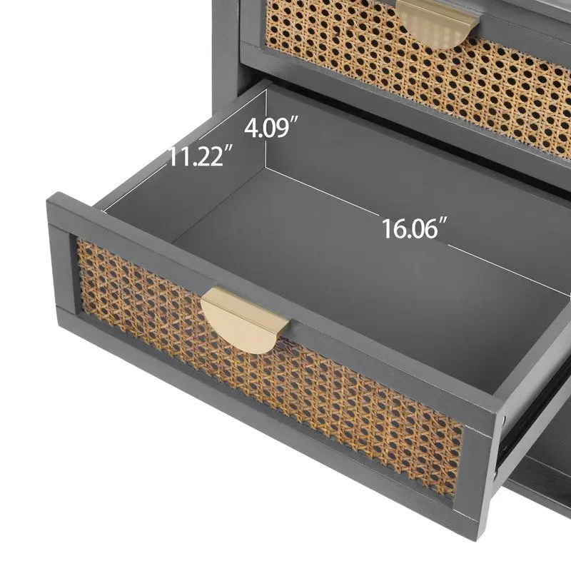 Nightstands with 2 drawers, rattan nightstands, drawers and shelves