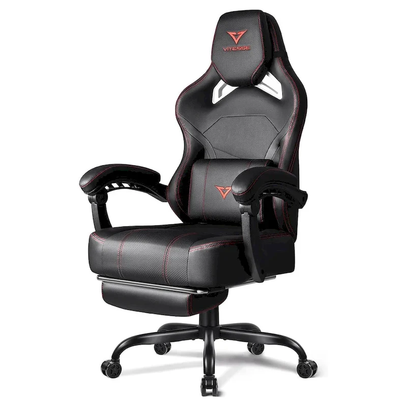 BOSSIN Big and Tall Gaming Chair 400lb with Footrest, Ergonomic Video Game Chair for Adults with Headrest and Lumbar Pillow