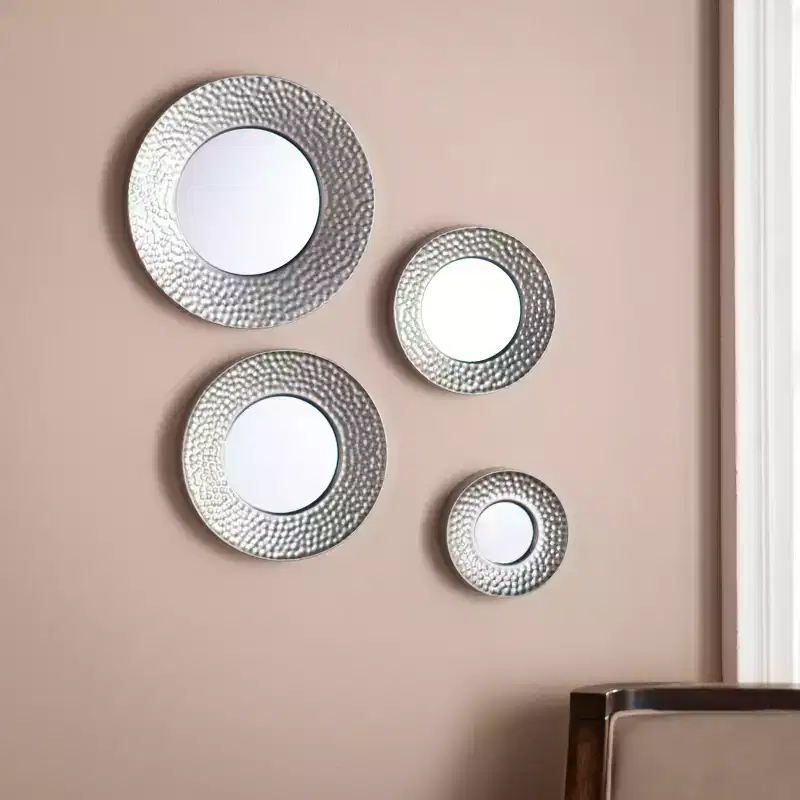 Callari Silver Sphere Wall Mirror 4 Piece - Silver - SEI