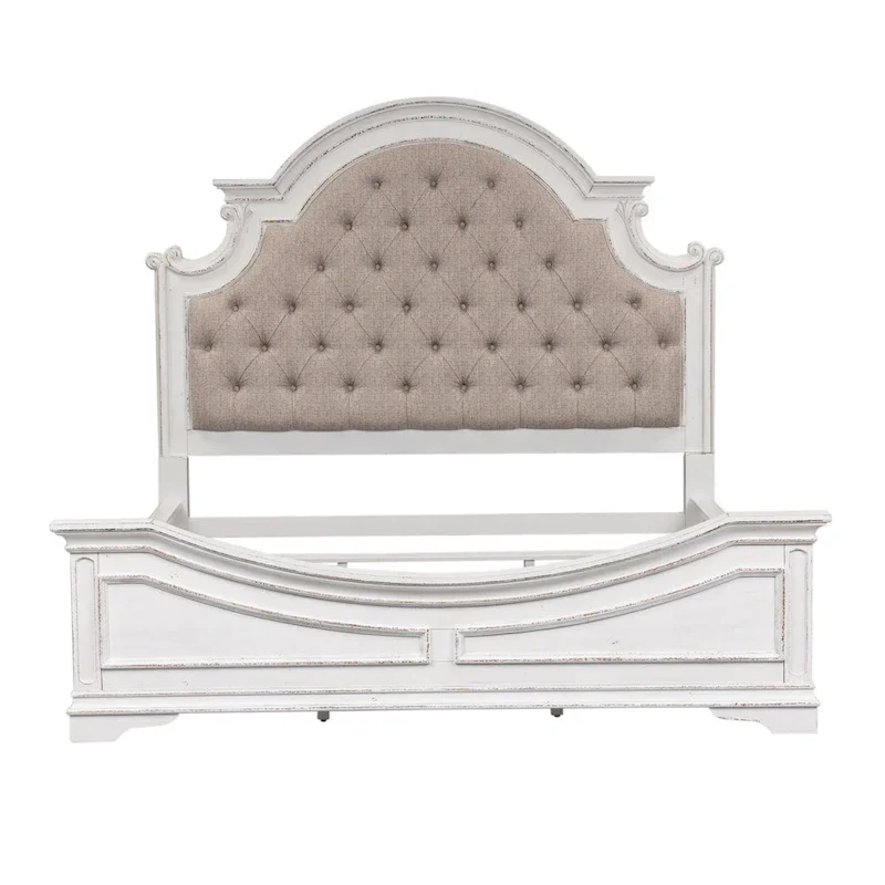 White Tufted Upholstered Queen/King Bed