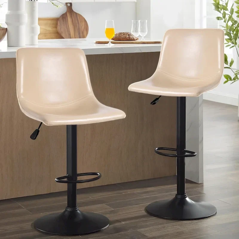 Bossin Bar Stools Set of 2 Height Adjustable,Swivel Counter Height Bar Stools with Back