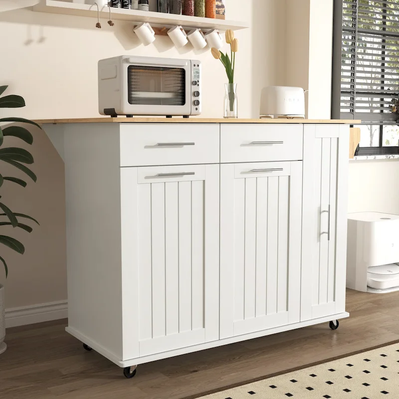 Kitchen Island With Drop Leaf(no include stool)