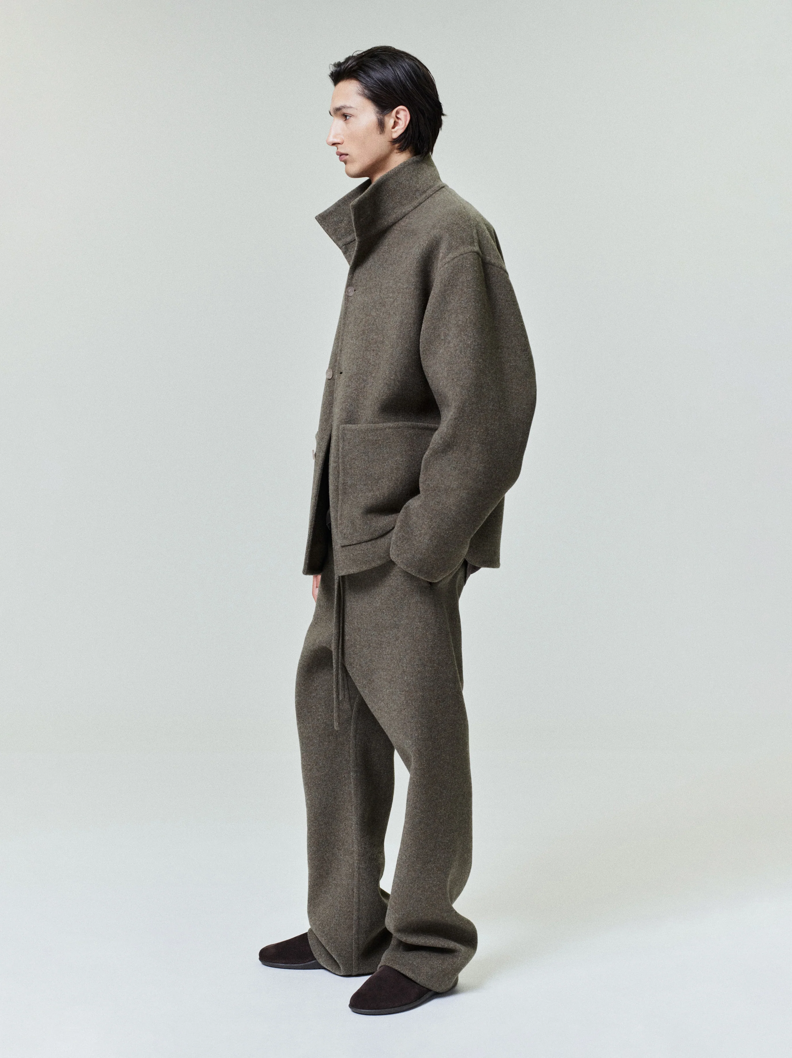 Double Face Wool Cashmere Flared Pants
