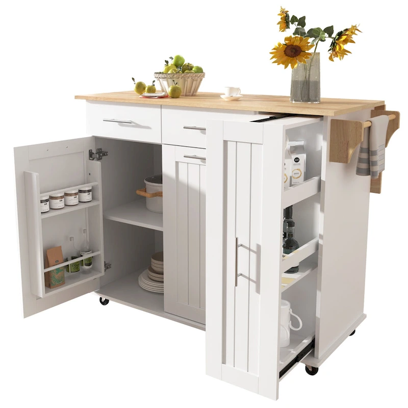 Kitchen Island With Drop Leaf(no include stool)