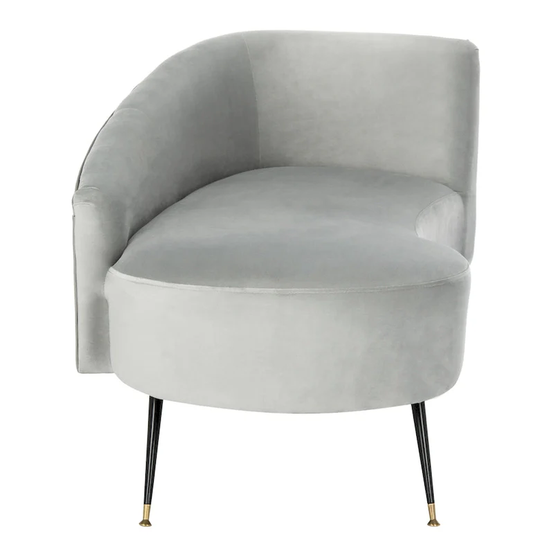 SAFAVIEH Helgrit Black/Gold Velvet Retro Glam Settee - 57.5  W x 27  D x 28  H - 58Wx27Dx28H