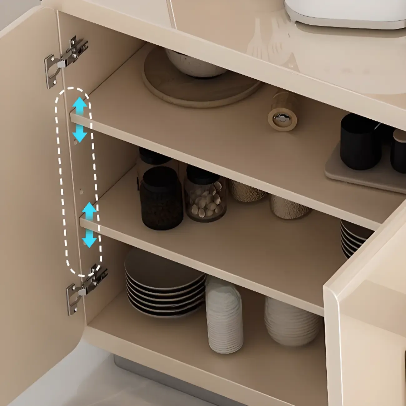 Scandinavian White Sideboard with Drawers & Cabinets