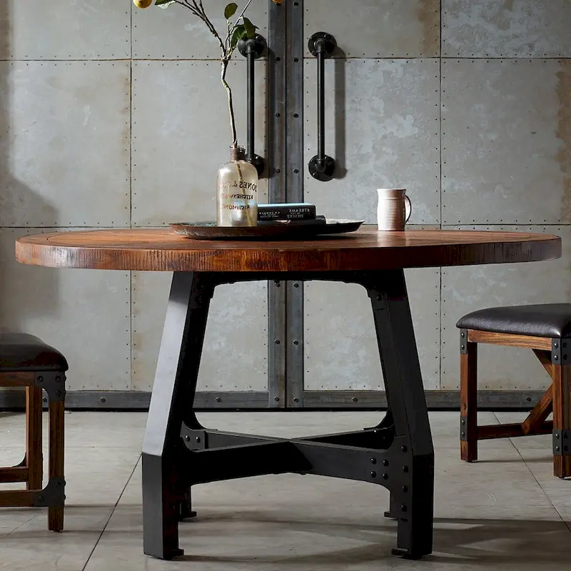 Round Dining Table, Amber/Graphite, Seats 6