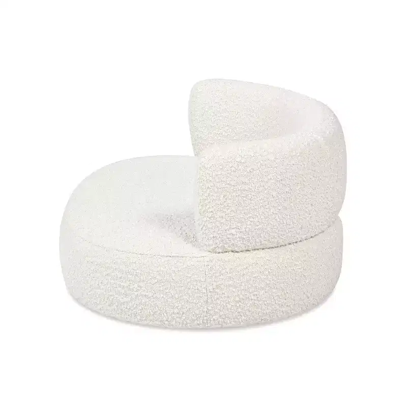 Shep 36 Curved Dog Sofa Bed, Medium, Ivory White Boucle