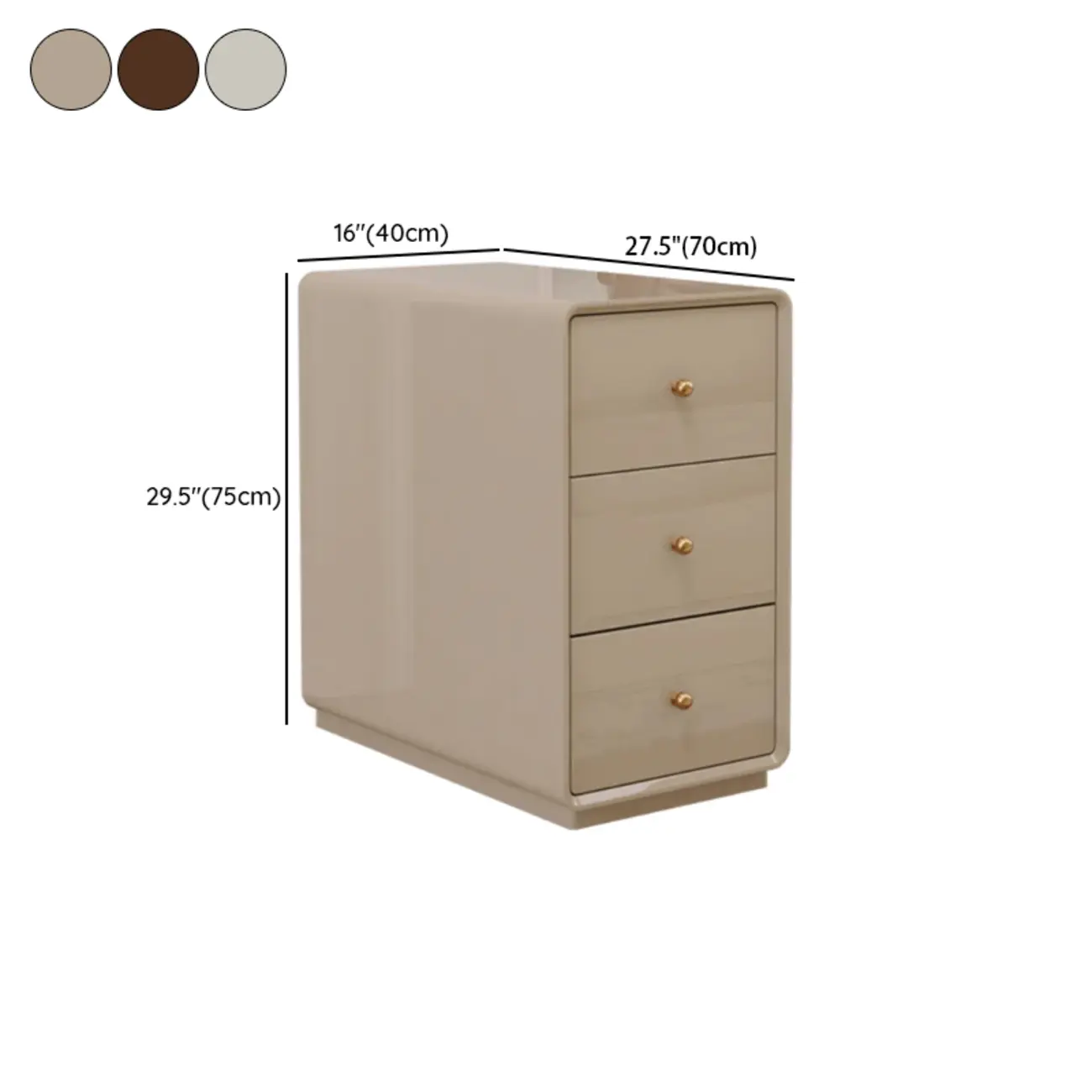 Narrow Rectangle Walnut Wood Side Table with Drawers