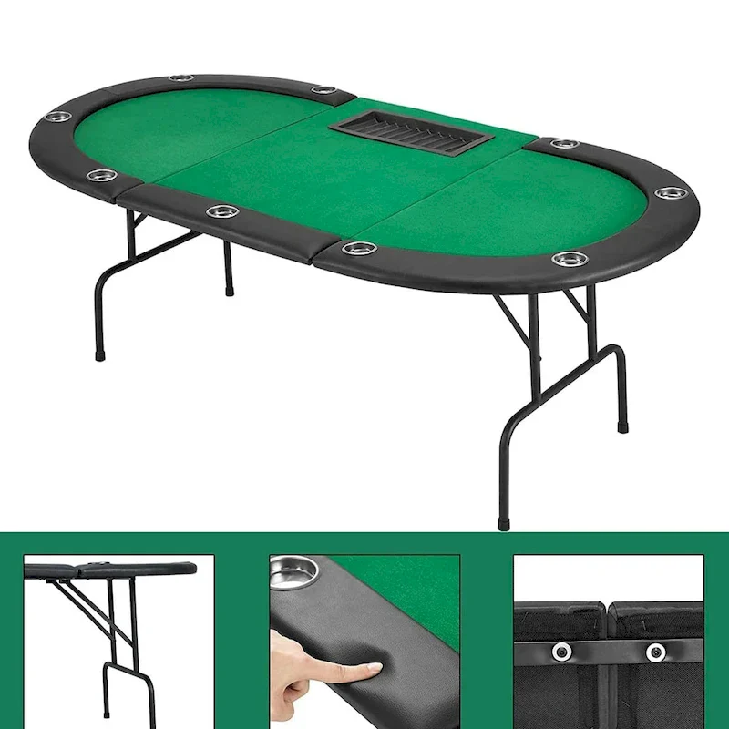 AVAWING 9 Players Game Poker Table Casino Leisure