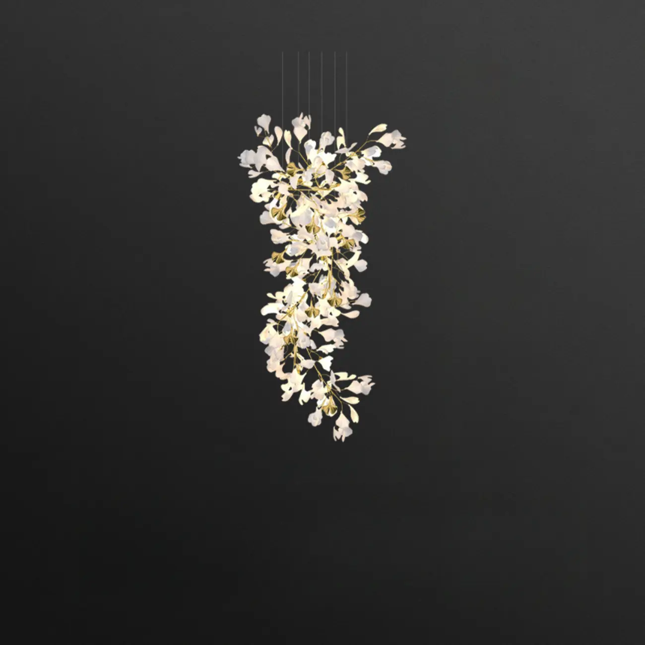 Luxury Adjustable Leaf  Chandelier for Open Spaces