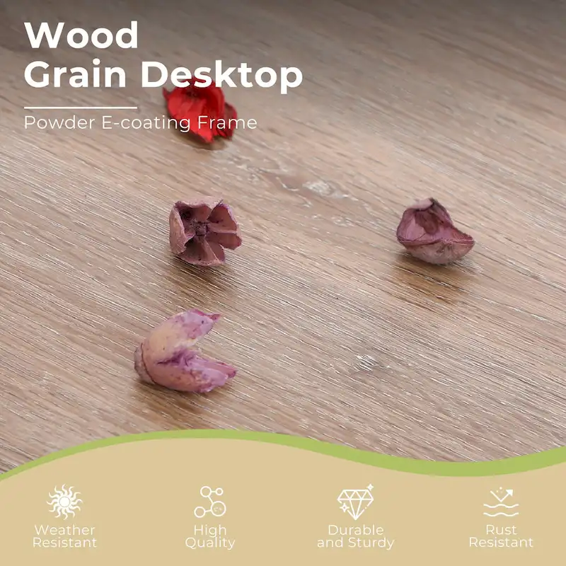 5-Pieces Patio Dining Set, Including 1 Steel Frame Table with Umbrella Hole and 4 C spring Patio Chair