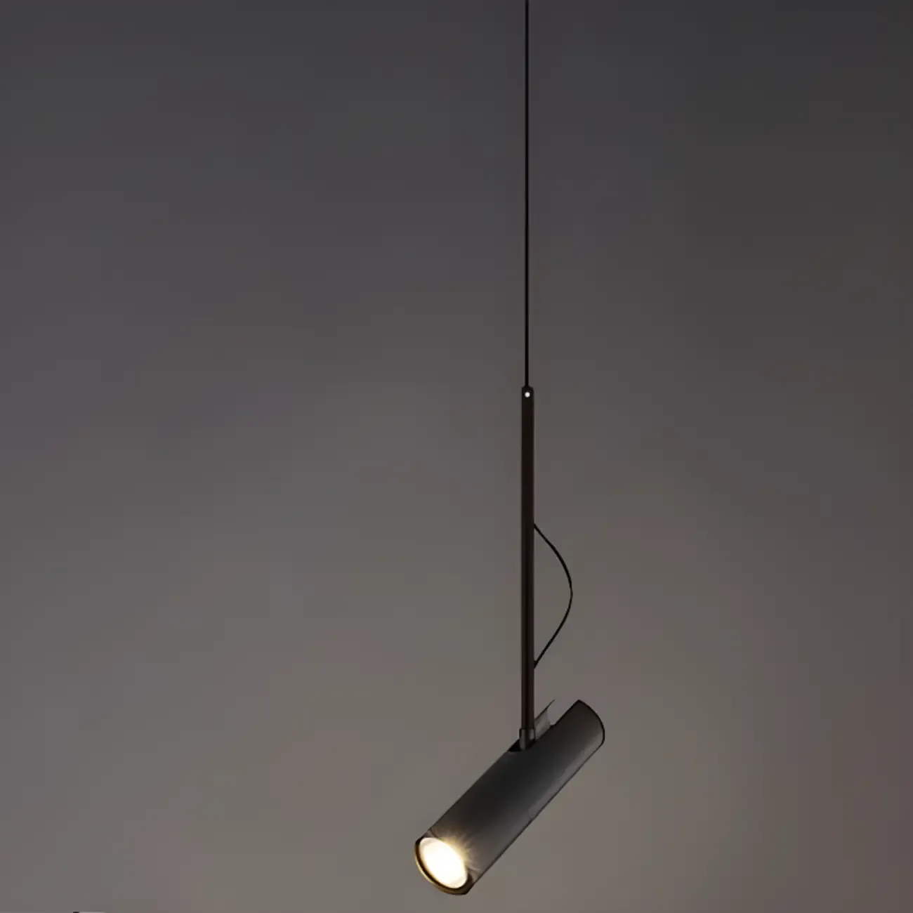 Adjustable Cylindrical Metal Black Hanging Pendant Light