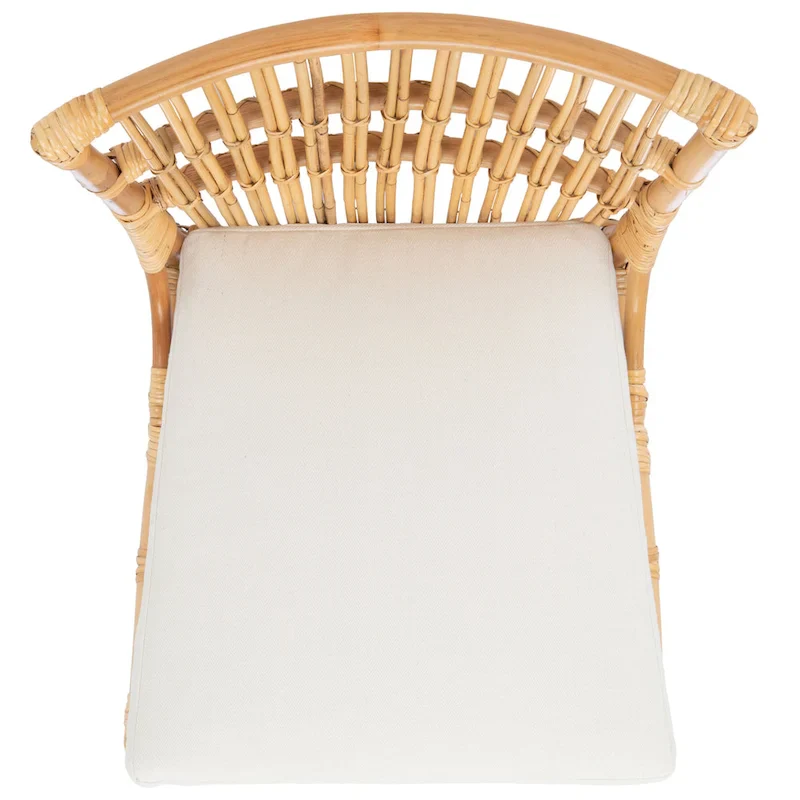 SAFAVIEH Patty Rattan Accent Chair with Cushion (Set of 2) - 19.7  W x 22.1  L x 35.4  H - 20Wx22Dx35H