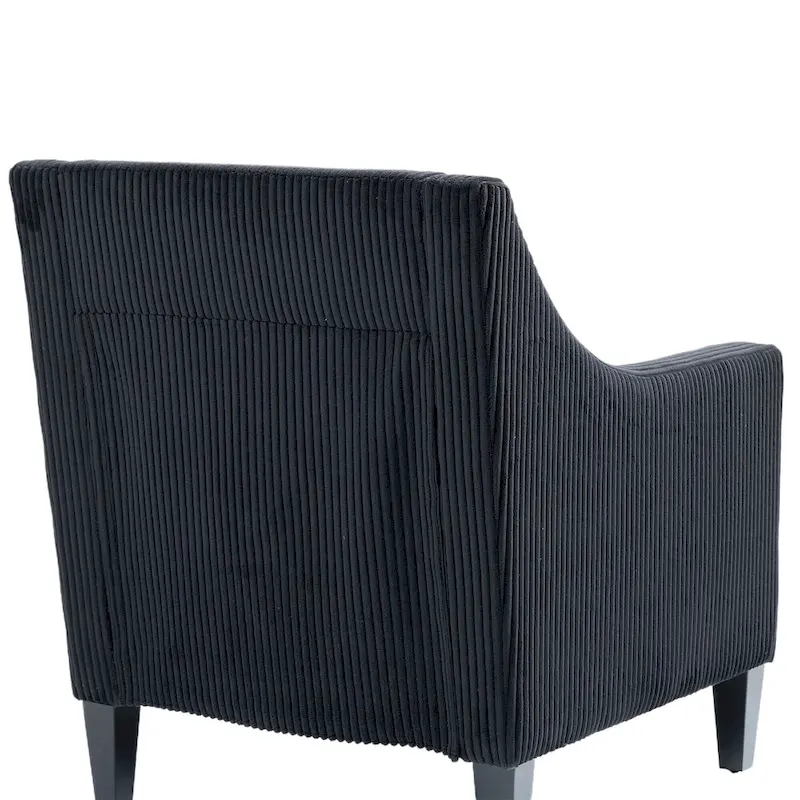 Black Modern 26.8 Arm Chair with Rubber Wood Legs