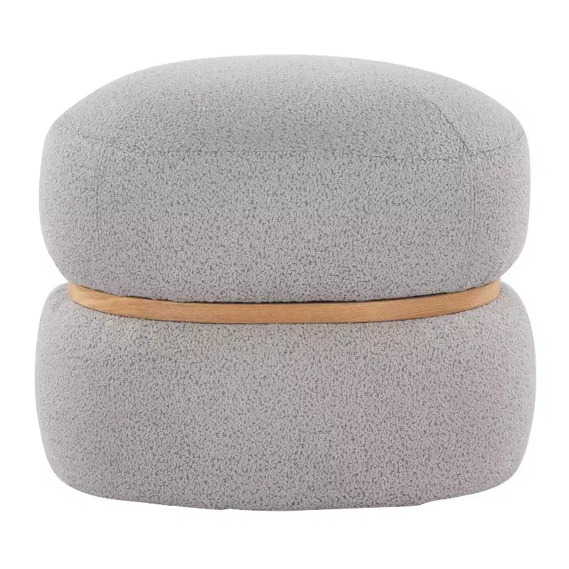 LumiSource Cinch Pouf Ottoman Natural Fabric